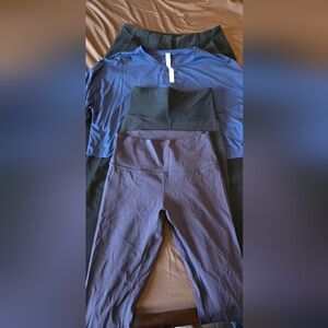 Lululemon 4 Item Lot. Leggings X2, Pants And Cropped Long Sleeve Shirt